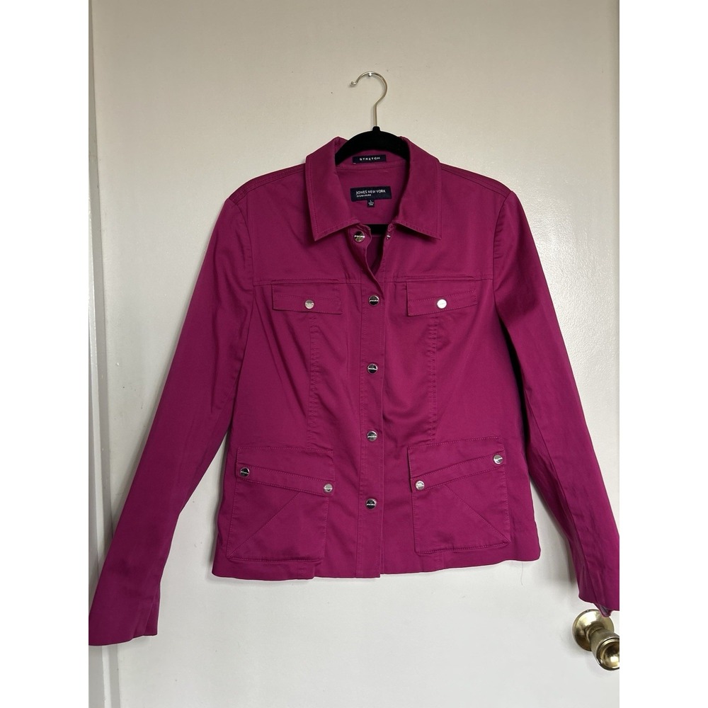 jones‎ New York Woman's Blazer Professional Pop Modern Tailor Utility  Casual L